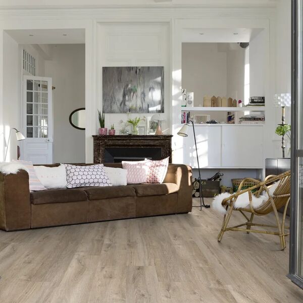 gerflor lastra pavimento in lvt  in spc flottante clic passaggio intenso kariba bl. rovere naturale sp 4.5 mm