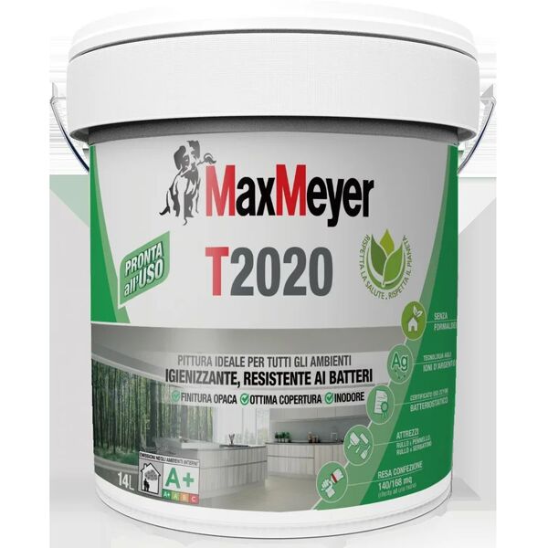 maxmeyer pittura per interni traspirante,  t2020 bianco opaco, 14 l