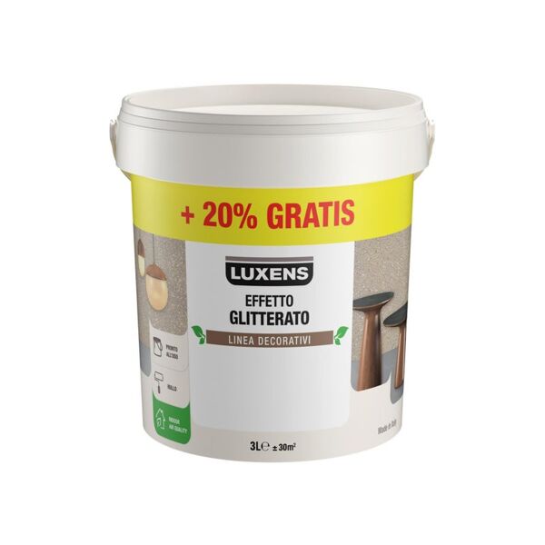 luxens pittura ad effetto decorativo glitterato bianco 3 l