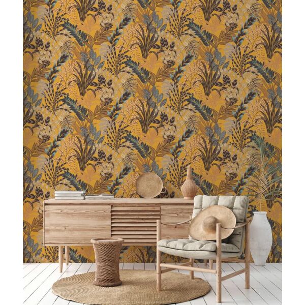 a.s. creation carta da parati stor2 tropical giallo, 53 cm x 10.05 m