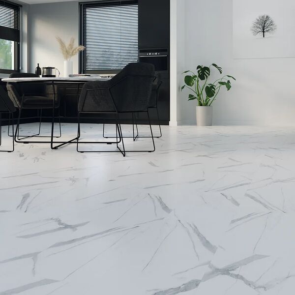 leroy merlin pavimento spc  in spc flottante clic milky marble bianco sp 4 mm