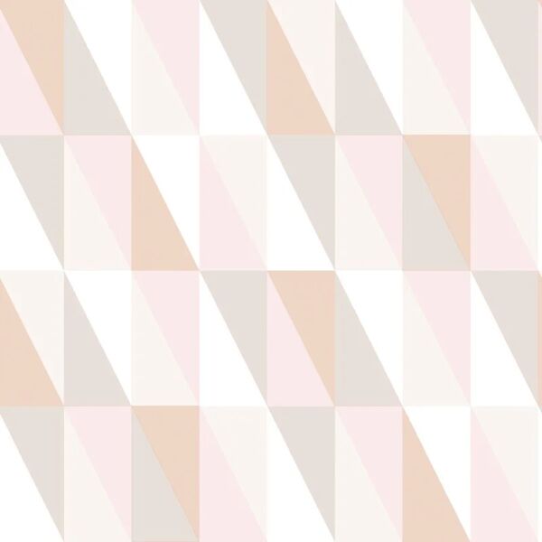 esta carta da parati triangoli art deco rosa arancio, 53 cm x 10.05 m