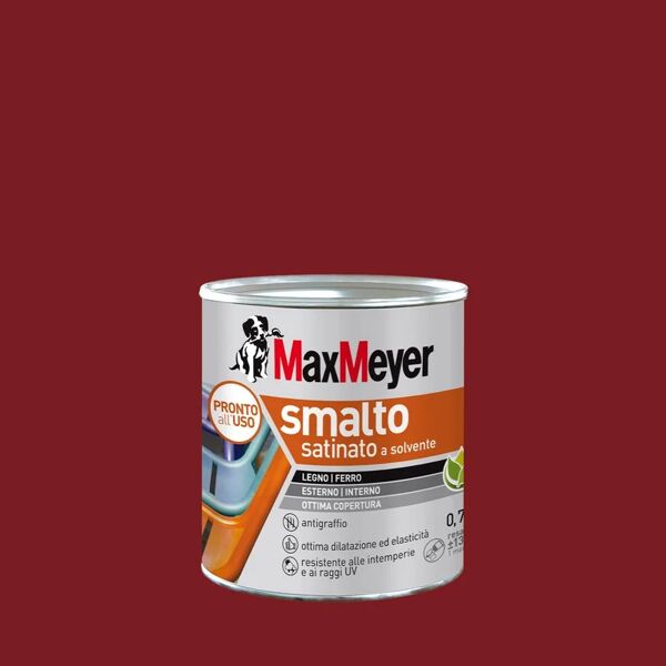 maxmeyer vernice da esterno per legno e ferro  smalto a solvente rosso bordeaux ral3011, 0.75 l