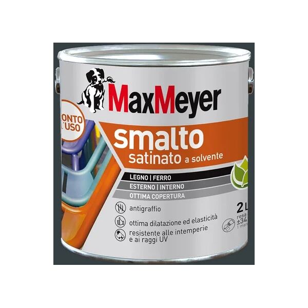 maxmeyer vernice da esterno per legno e ferro  smalto a solvente grigio antracite ral7016, 2 l