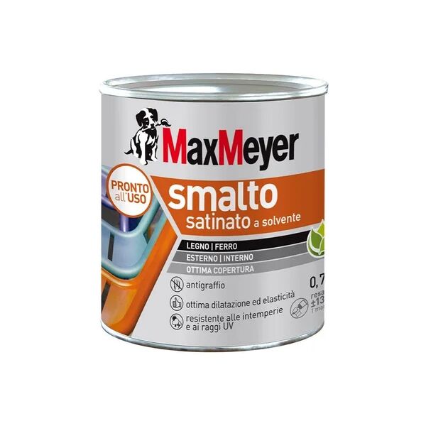 maxmeyer vernice da esterno per legno e ferro  smalto a solvente bianco ral9010, 0.75 l