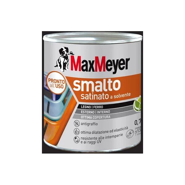 maxmeyer vernice da esterno per legno e ferro  nero ral9005, 0.75 l