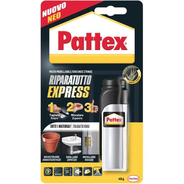 pattex colla per riparazioni epossidica per legno, metallo, ceramica, plastica, sughero, abs  12 pezzi 48g