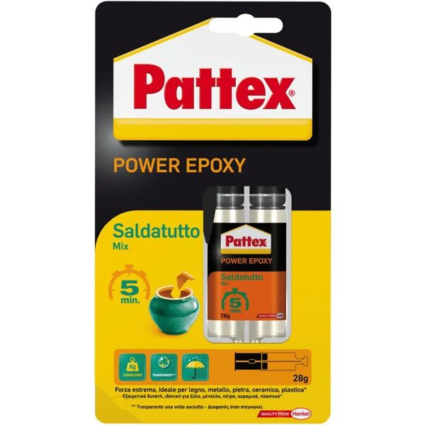 pattex colla per riparazioni epossidica per legno, metallo, pietra, ceramica, plastica  6 pezzi 28g