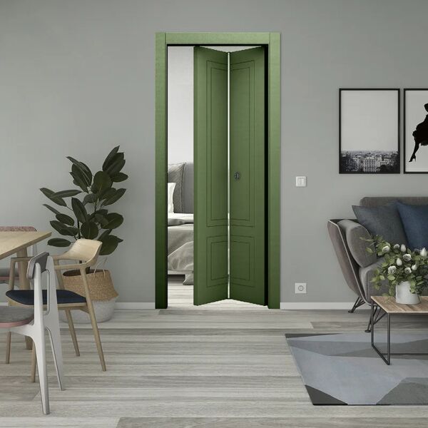 cooplegno porta pieghevole a libro simmetrica nobel verde l 70 x h 210 cm destra