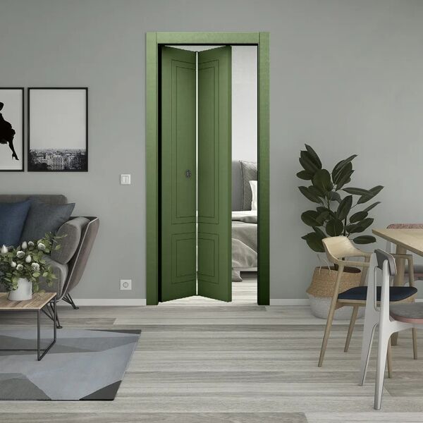 cooplegno porta pieghevole a libro simmetrica nobel verde l 70 x h 210 cm sinistra