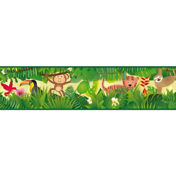 leroy merlin bordo per carta da parati jungla multicolore 15.6 cm x 5 m