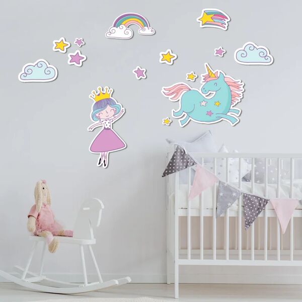 leroy merlin sticker princessa 31x31 cm multicolore, confezione da 2 fogli