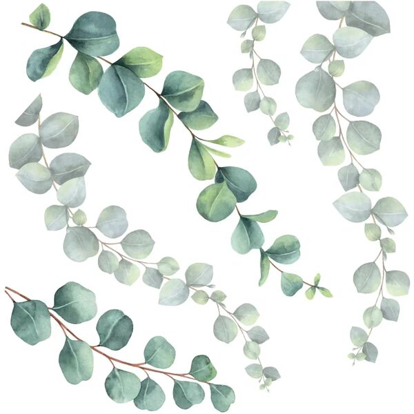 leroy merlin sticker eucalyptus 31x31 cm multicolore, confezione da 2 fogli