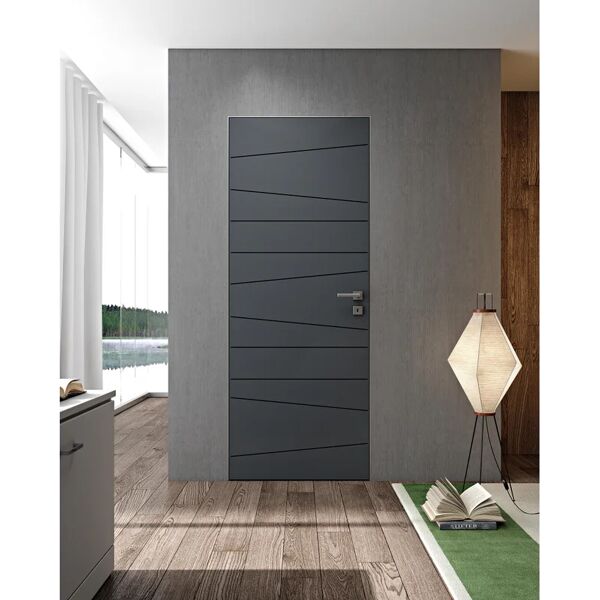 leroy merlin porta filomuro battente filomuro riga2053 ardesia l 60 x h 210 cm sinistra