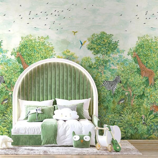 holden decor fotomurale  animali savana colore verde, marrone, 210 x 280 cm