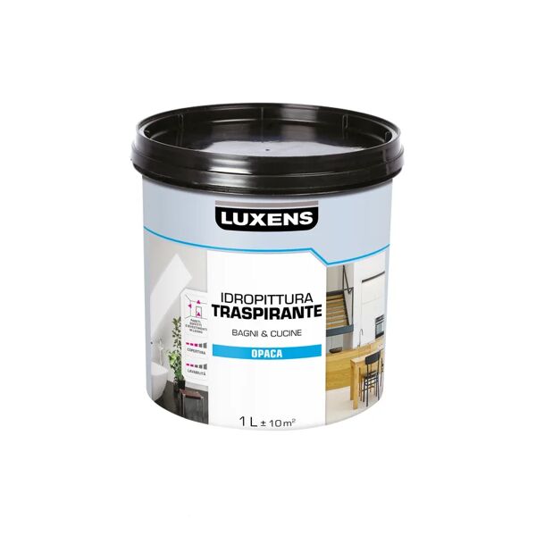 luxens pittura per interni traspirante,  bagni&cucine bianco opaco, 1 l