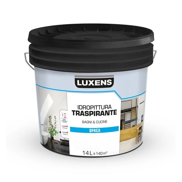 luxens pittura per interni traspirante,  bagni&cucine bianco opaco, 14 l