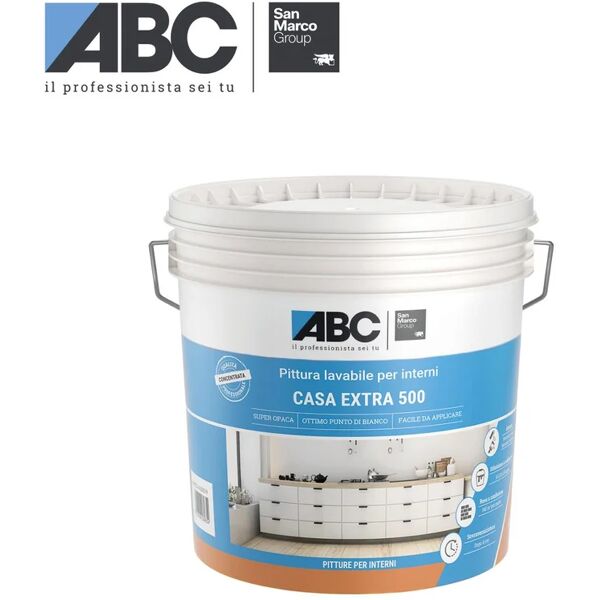 abc pittura per interni lavabile,  casa extra 500 san marco group bianco opaco, 14 l