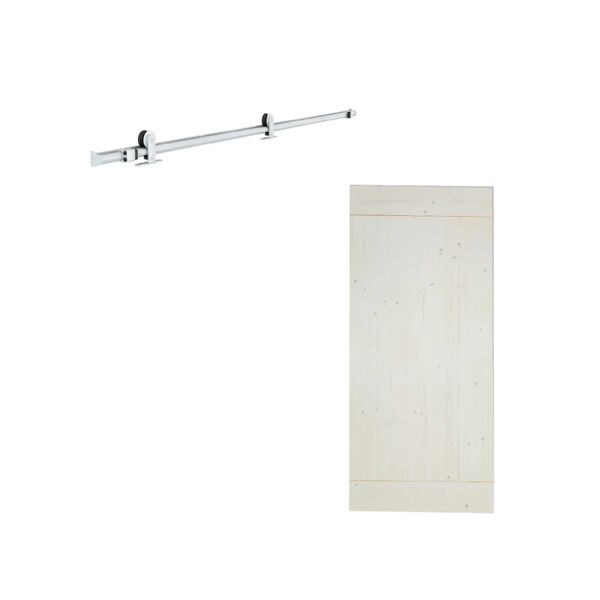 leroy merlin porta scorrevole smooth in legno, l 96 x h 215 cm, con binario loft bianco