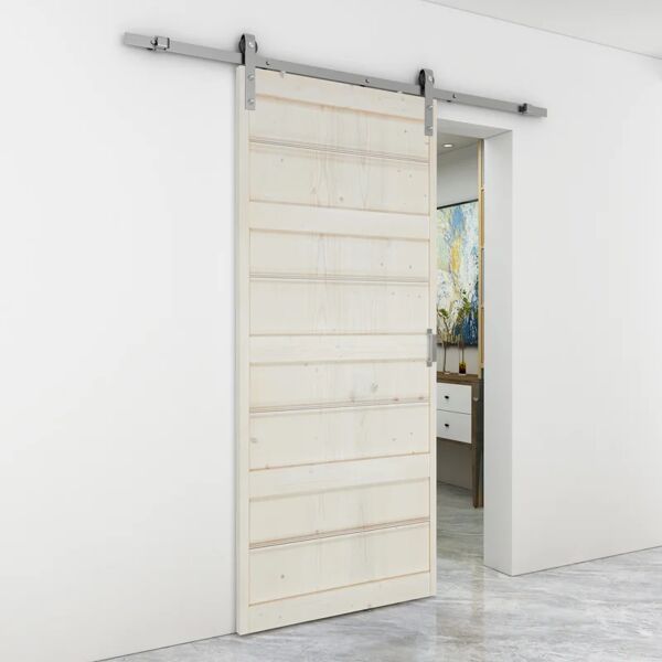 leroy merlin porta scorrevole storage in legno, l 96 x h 215 cm, con binario country silver