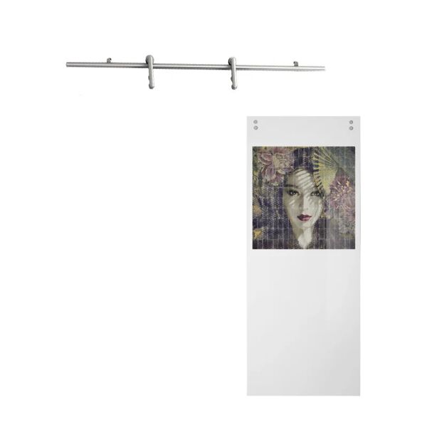 leroy merlin porta scorrevole donna in vetro temprato, l 88 x h 215 cm, con binario ermes