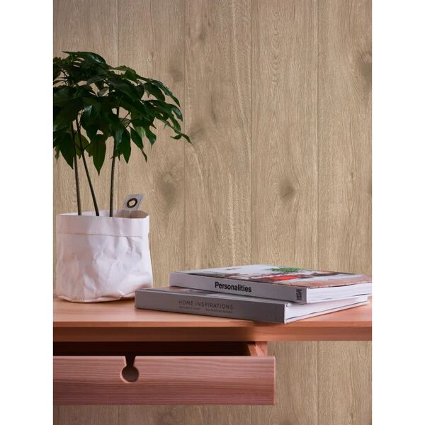 leroy merlin carta da parati plancia  beige, 53 cm x 10 m