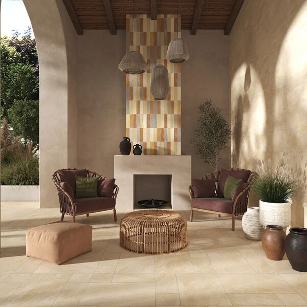 frassinoro gresmalt piastrella da pavimento e rivestimento esterno vals in gres porcellanato smaltato beige 60.4 x 60.4 cm, sp 7.4 mm traffico intenso (pei 4/5) r11