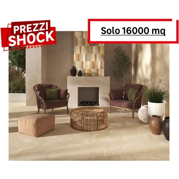 frassinoro gresmalt piastrella da pavimento e rivestimento esterno vals in gres porcellanato smaltato beige 60.4 x 60.4 cm, sp 7.4 mm traffico intenso (pei 4/5) r11