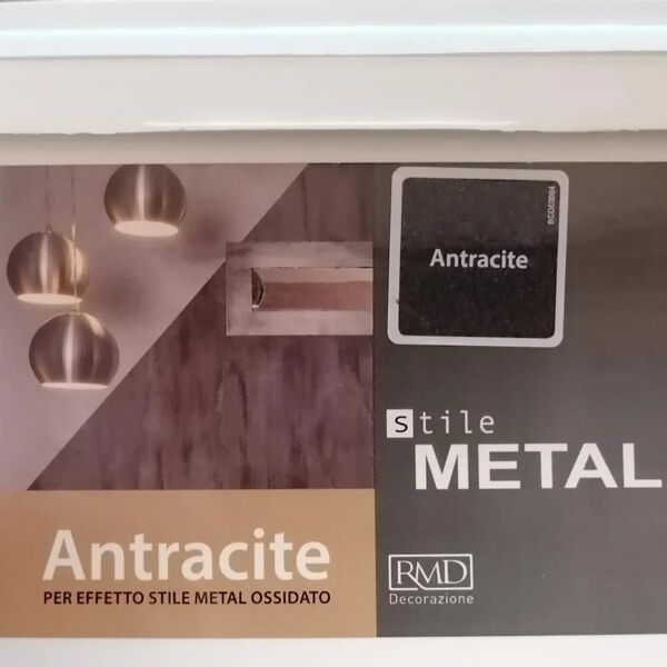 maxmeyer rmd - pittura decorativa grigio antracite per effetto stile metal ossidato 1,5l**