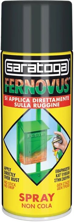 saratoga smalto spray antiruggine base solvente  fernovus nero opaco 0.4 l