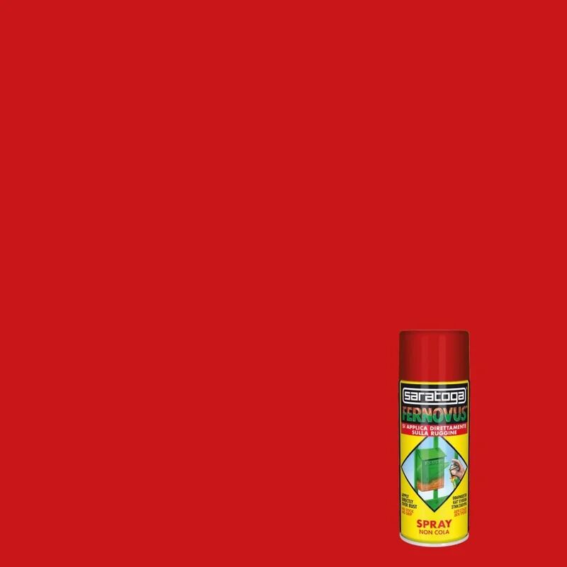 saratoga smalto spray antiruggine base solvente  fernovus rosso lucido 0.4 l