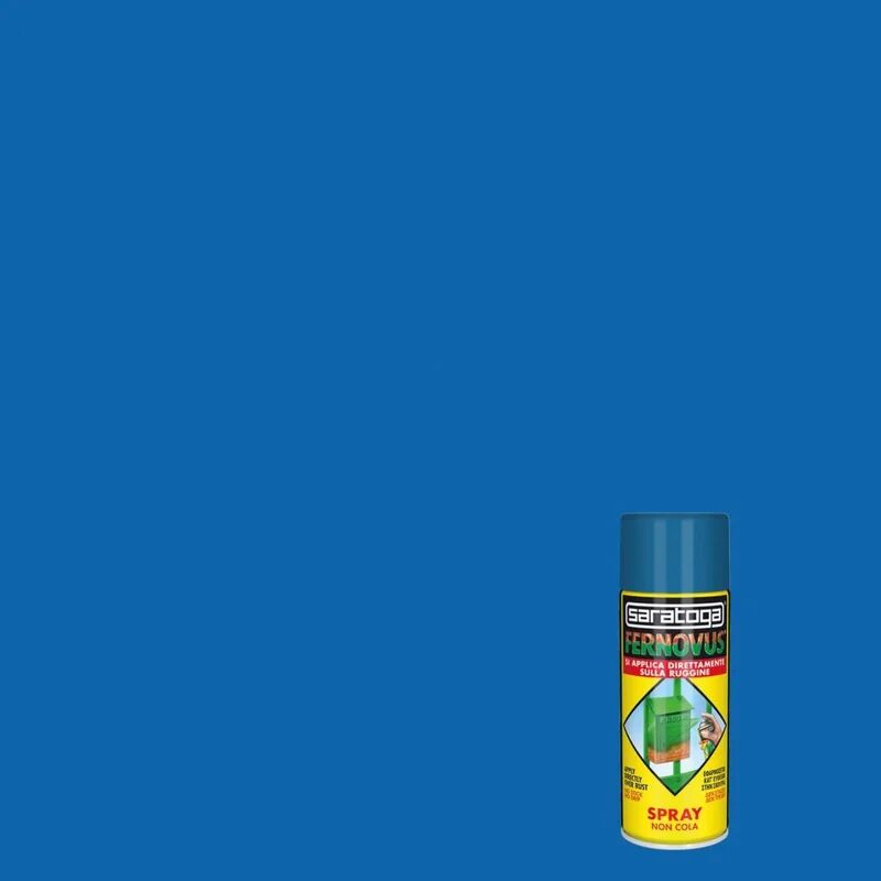 saratoga smalto spray antiruggine base solvente  fernovus azzurro lucido 0.4 l