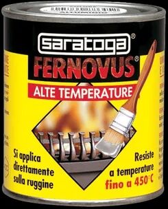 saratoga smalto spray alta temperatura base solvente  fernovus alte temperature nero satinato 0.25 l