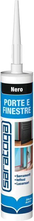 saratoga silicone sigillante  porte e finestre nero ral 9005 280 ml