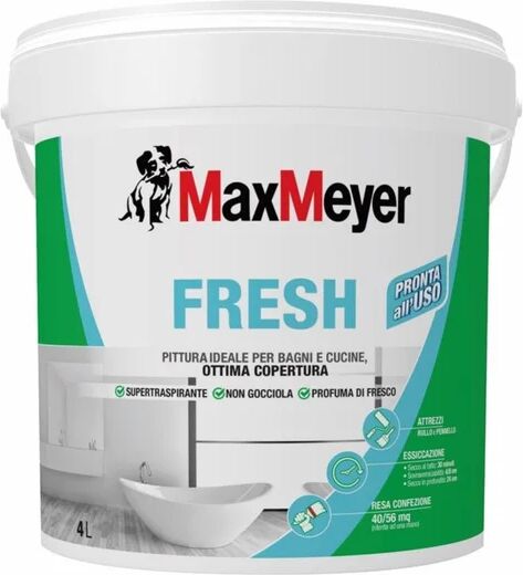 maxmeyer pittura murale traspirante antigoccia max meyer fresh bianco 4 l