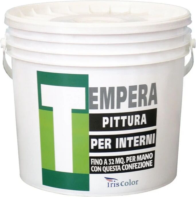 iris color pittura per interni,  tempera bianco opaco, 14 l