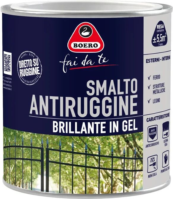 boero fai da te vernice da esterno antiruggine per ferro  verde imperiale, 0.5 l