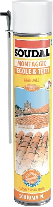 soudal schiuma espansa poliuretanica  rapida tegole e tetti per fissare 750 ml