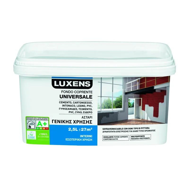 luxens fondo per pittura  universale base acqua per parete a secco 2.5 l