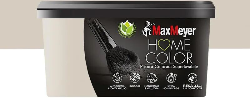 maxmeyer pittura per interni super lavabile,  home color giallo luna opaco, 2.5 l