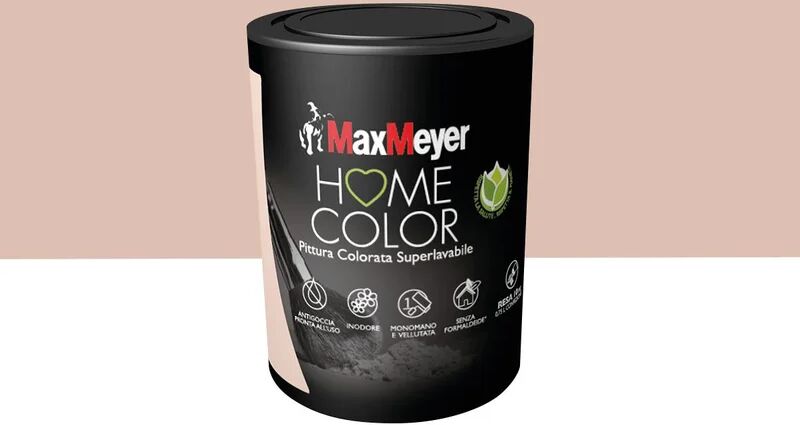 maxmeyer pittura per interni super lavabile,  home color rosa romantic opaco, 0.75 l