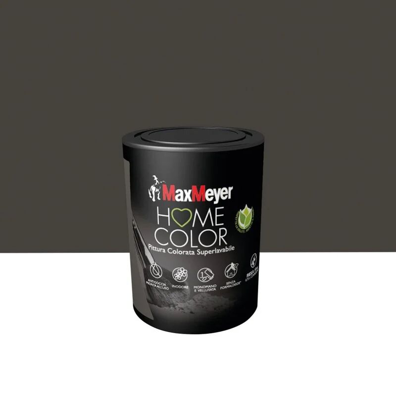 maxmeyer pittura per interni super lavabile,  home color marrone caffe' opaco, 0.75 l