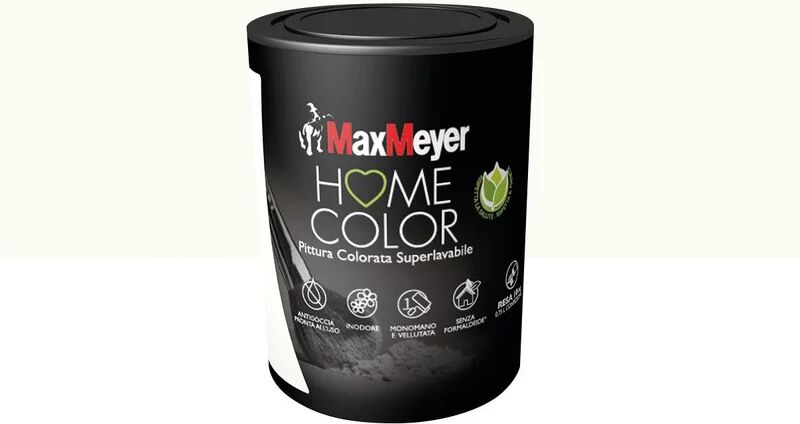 maxmeyer pittura per interni super lavabile,  home color bianco artico opaco, 0.75 l