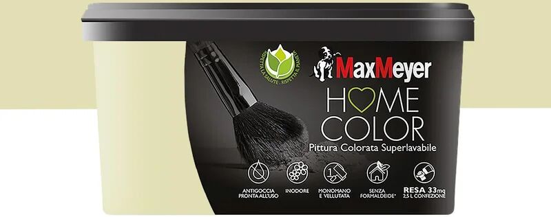 maxmeyer pittura per interni super lavabile,  home color beige salice opaco, 2.5 l