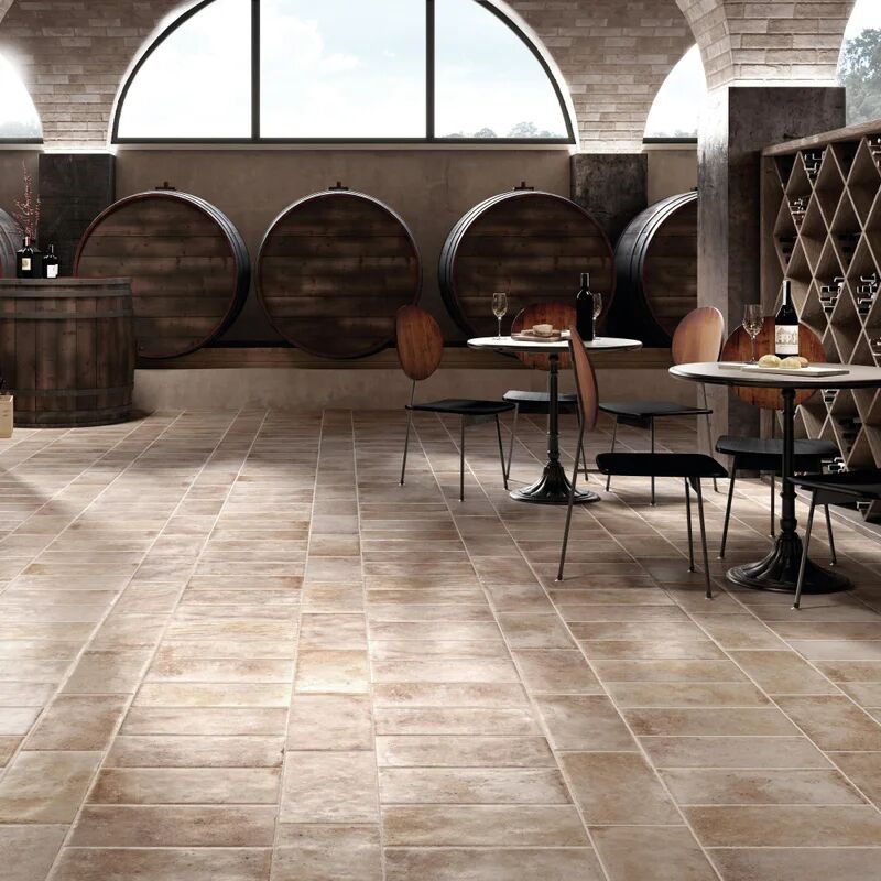 ceramica rondine piastrella da pavimento e rivestimento interno tuscany in gres porcellanato beige 20.3 x 40.6 cm, sp 9 mm traffico molto intenso (pei 5/5) r9