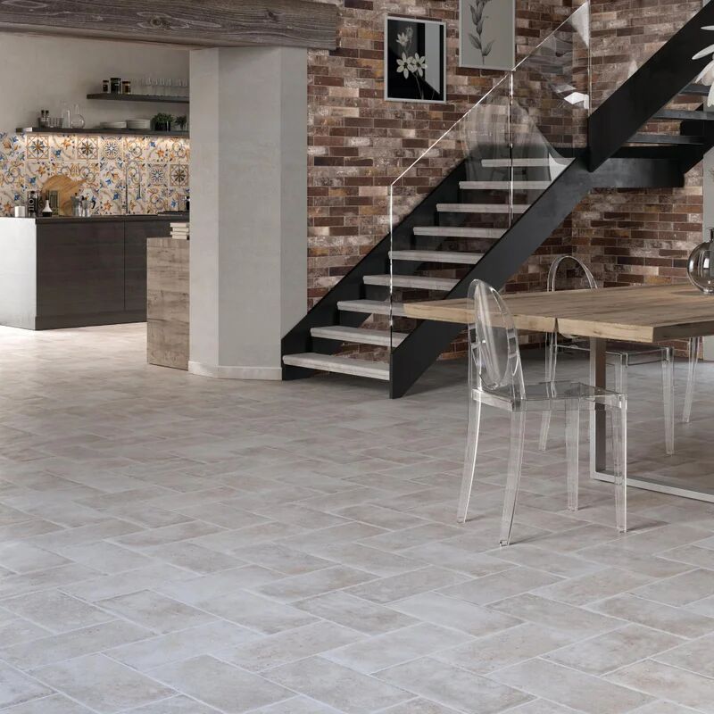 ceramica rondine piastrella da pavimento e rivestimento interno tuscany in gres porcellanato giallo 20.3 x 40.6 cm, sp 9 mm traffico molto intenso (pei 5/5) r9