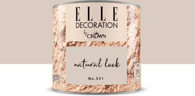 elle decoration pittura per interni super lavabile,  by crown beige natural look 531 opaco, 0.125 l