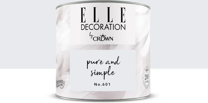 elle decoration pittura per interni super lavabile,  by crown bianco pure & simple 601 opaco, 0.125 l