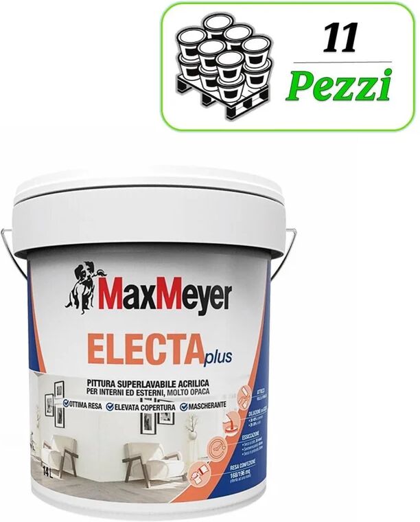 maxmeyer pittura murale electaplus  14 l bianco