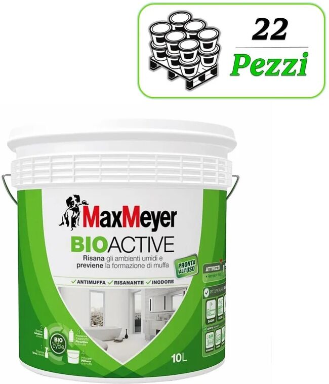 maxmeyer pittura murale  antimuffa bioactive  10 l bianco